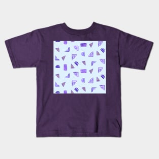 Blue Miniprint Triangles Kids T-Shirt